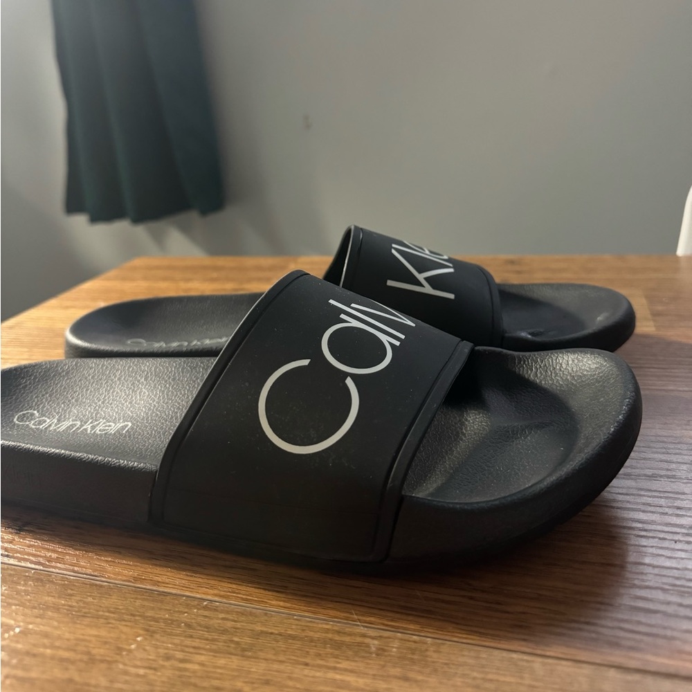 Calvin Klein Black Slide Sandals